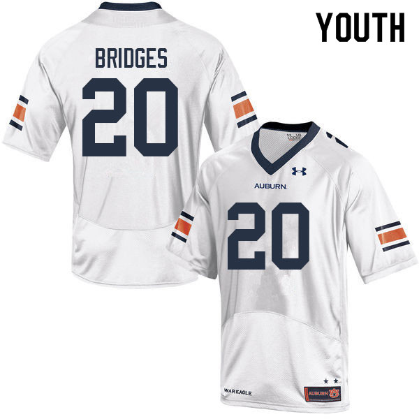 Youth #20 Cayden Bridges Auburn Tigers College Football Jerseys Sale-White